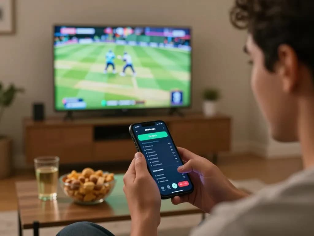 Engaging in sports betting on Jeetbuzz while watching a live cricket match