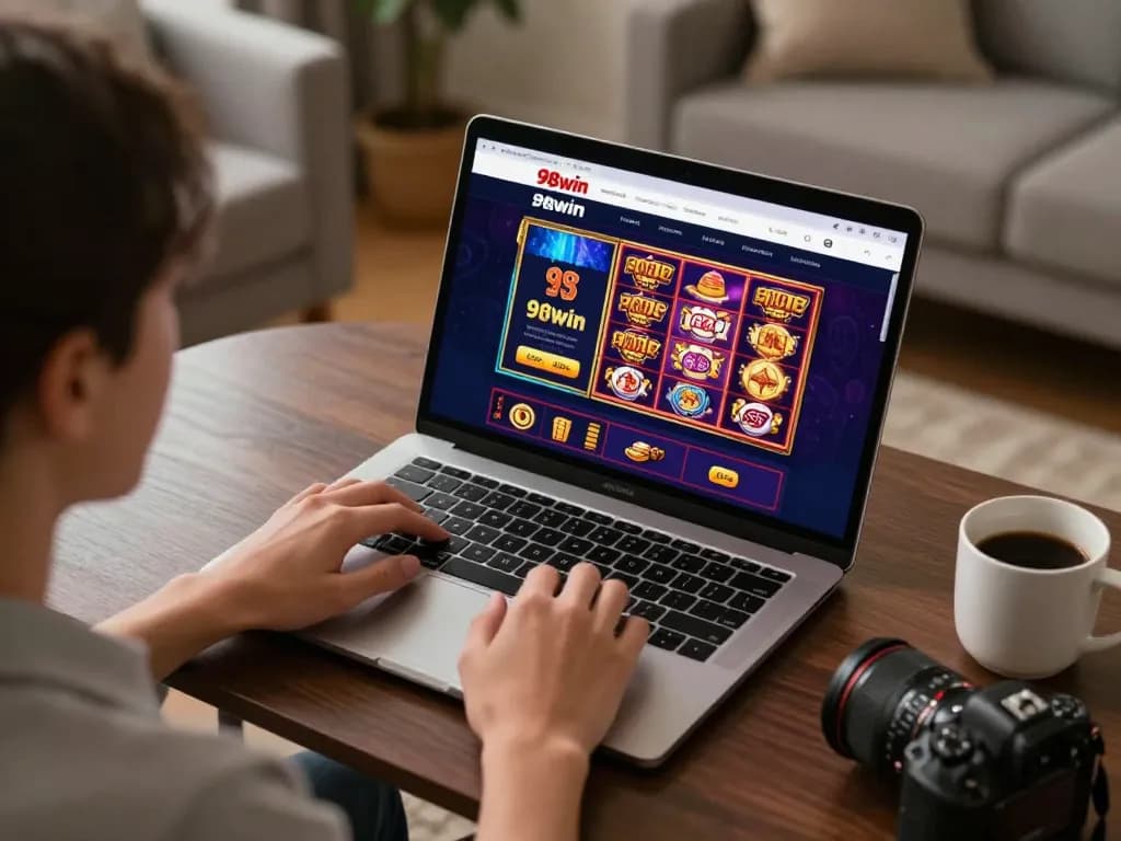 Engaging online gameplay on 98win's platform, showcasing a user immersed in casino games.