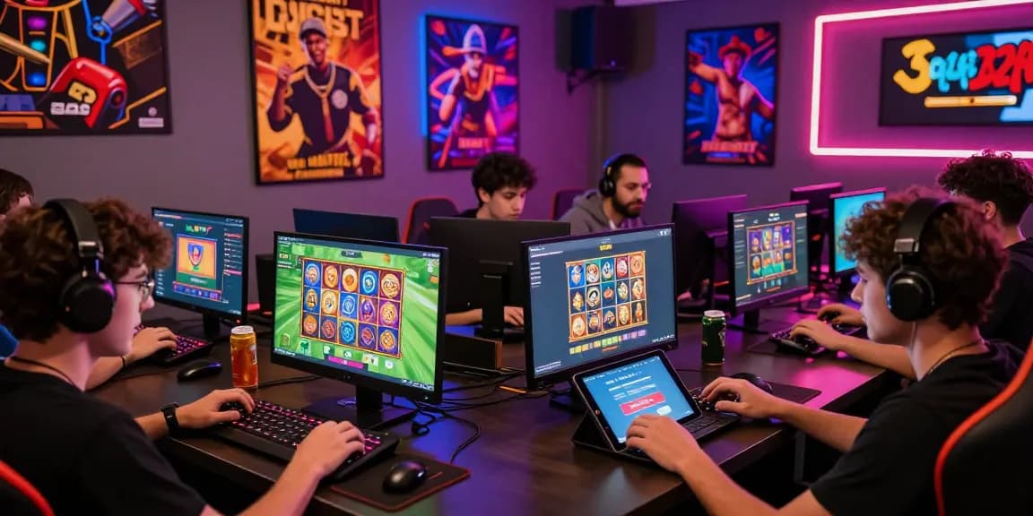 Engaged players on raja328 login in a vibrant online gaming environment showcasing diverse slot and sports betting.