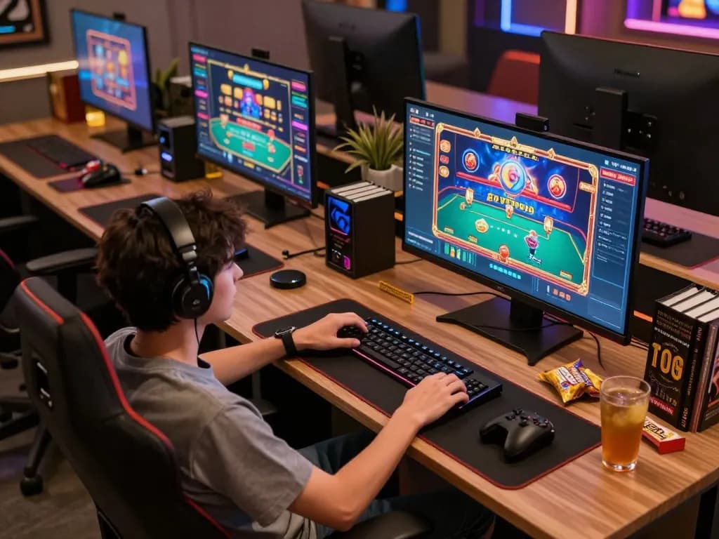 Engaging online casino experience at the best widget store with immersive gaming displays and cozy atmosphere.