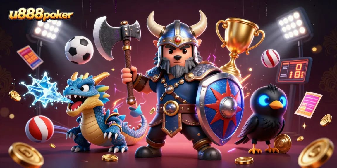 Engage with u888poker's exciting gaming action featuring adventurous characters and dynamic elements.