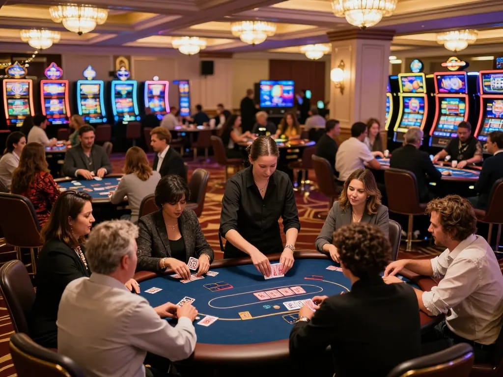 Players engaging in intense poker gameplay at 888new casino, capturing the excitement of high-stakes gambling