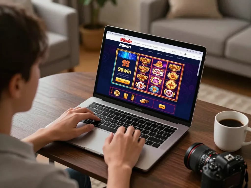 Engaging online gameplay on 98win's platform, showcasing a user immersed in casino games.