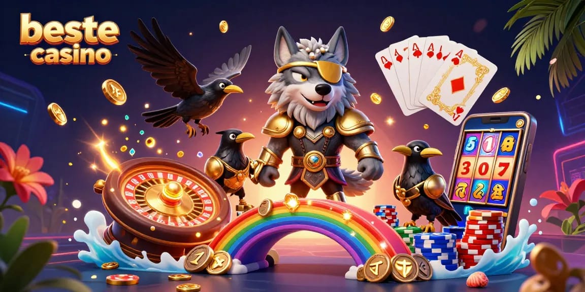 Experience excitement at the beste online casino with a dynamic Norse-themed casino scene.