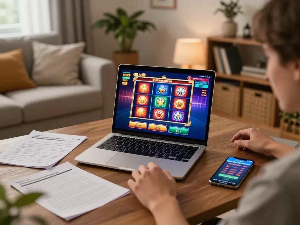 Engaging online gaming with sv368 through vibrant slot machine gameplay on laptop