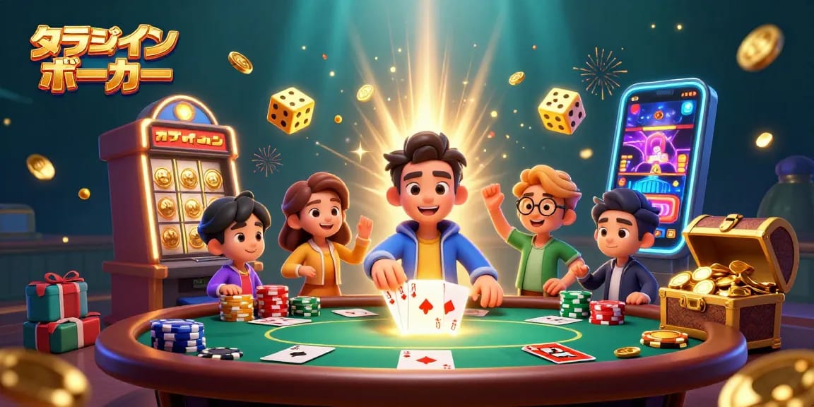 オンラインポーカーで勝利を目指すテーブルゲームの活気あるシーン