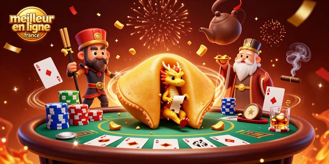 Visualisation captivante du meilleur casino en ligne France avec des dragons sages et des guerriers de fortune.