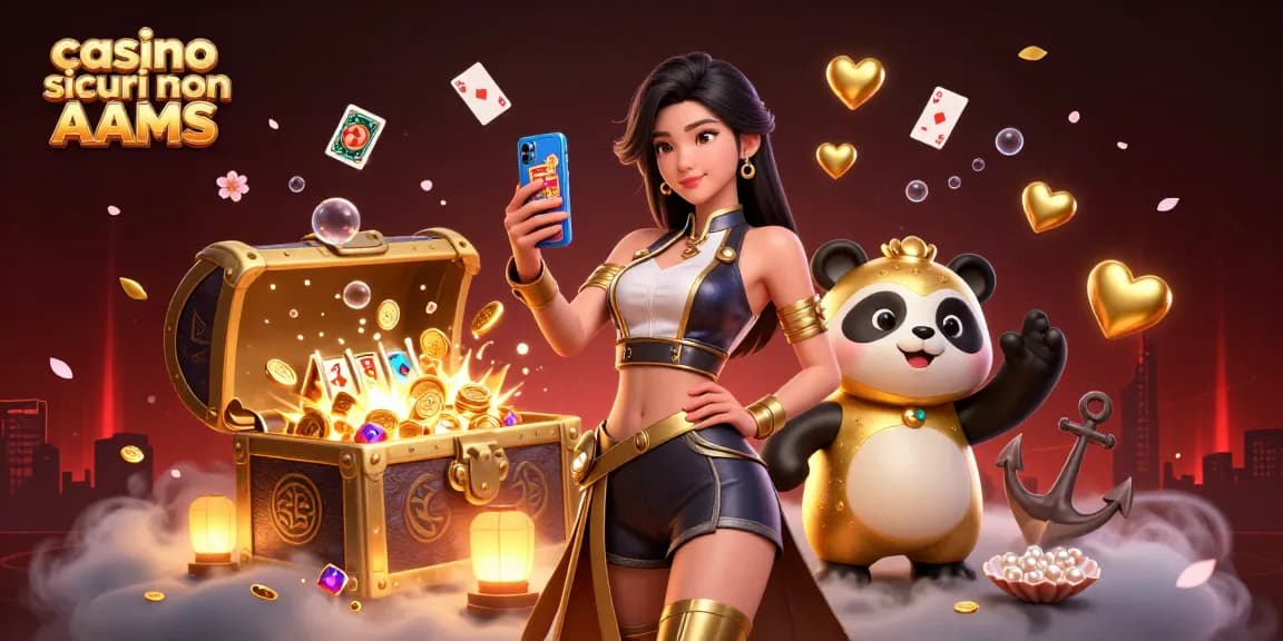 Interagisci con i casino sicuri non AAMS attraverso un'illustrazione 3D vivace di eccitazione del gioco e ricchi visual.