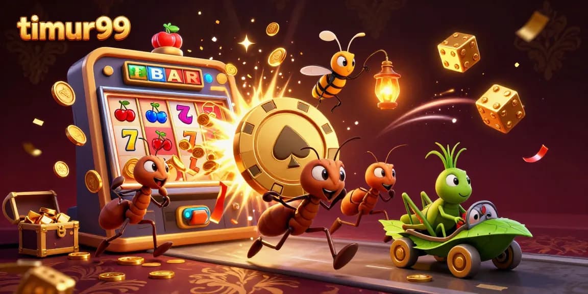 Experience fun with timur99 as ants run a heist for a giant poker chip amid a jackpot explosion.