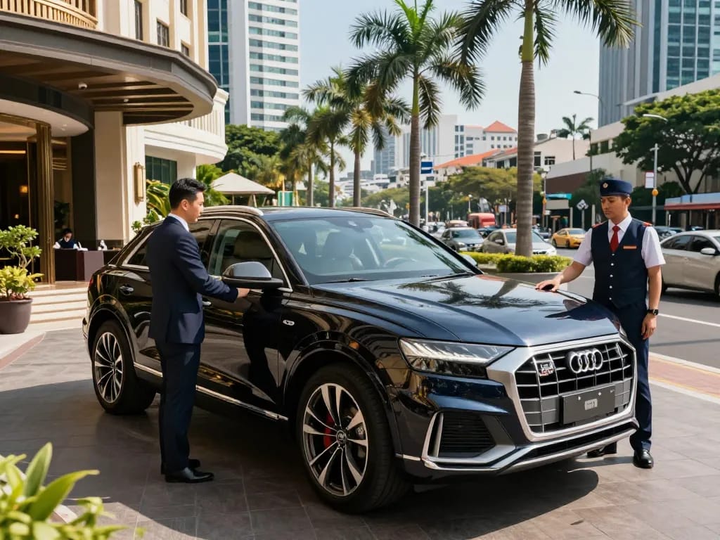 Trải nghiệm sự sang trọng với cho thuê xe ô tô hạng sang như Audi Q8 phong cách tại Thành phố Hồ Chí Minh.