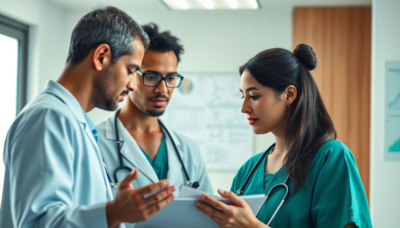 Promoting health through collaboration among medical professionals in a well-lit clinic setting.
