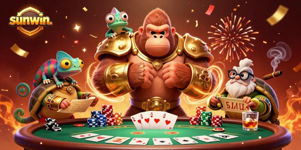 Experience the excitement of sunwin. with powerful characters in a dynamic casino scene full of vibrant action.