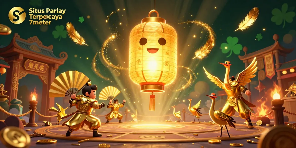 Engage with Situs Parlay Terpercaya 7meter in a vibrant carnival scene filled with golden lanterns.