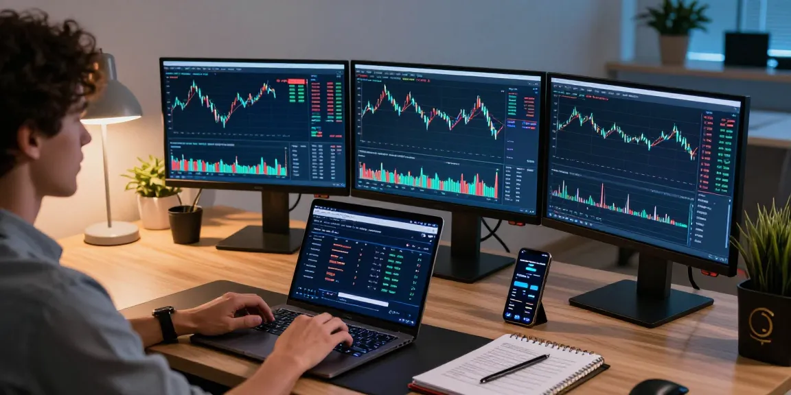 Crypto trading setup analyzing xxc 1000 x 2024 trends on multiple screens with innovative technology and secure wallet management.