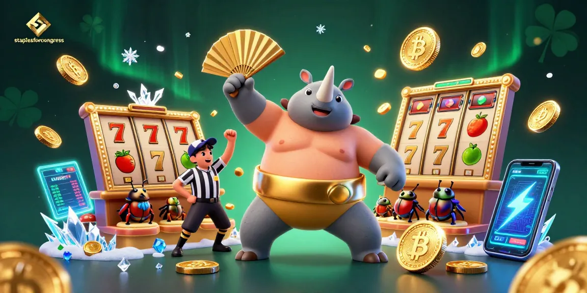 Pertarungan di DETIKSLOT888 dengan staplesforcongress menyajikan pengalaman jackpot di slot, dikelilingi koin dan elemen teknologi blockchain