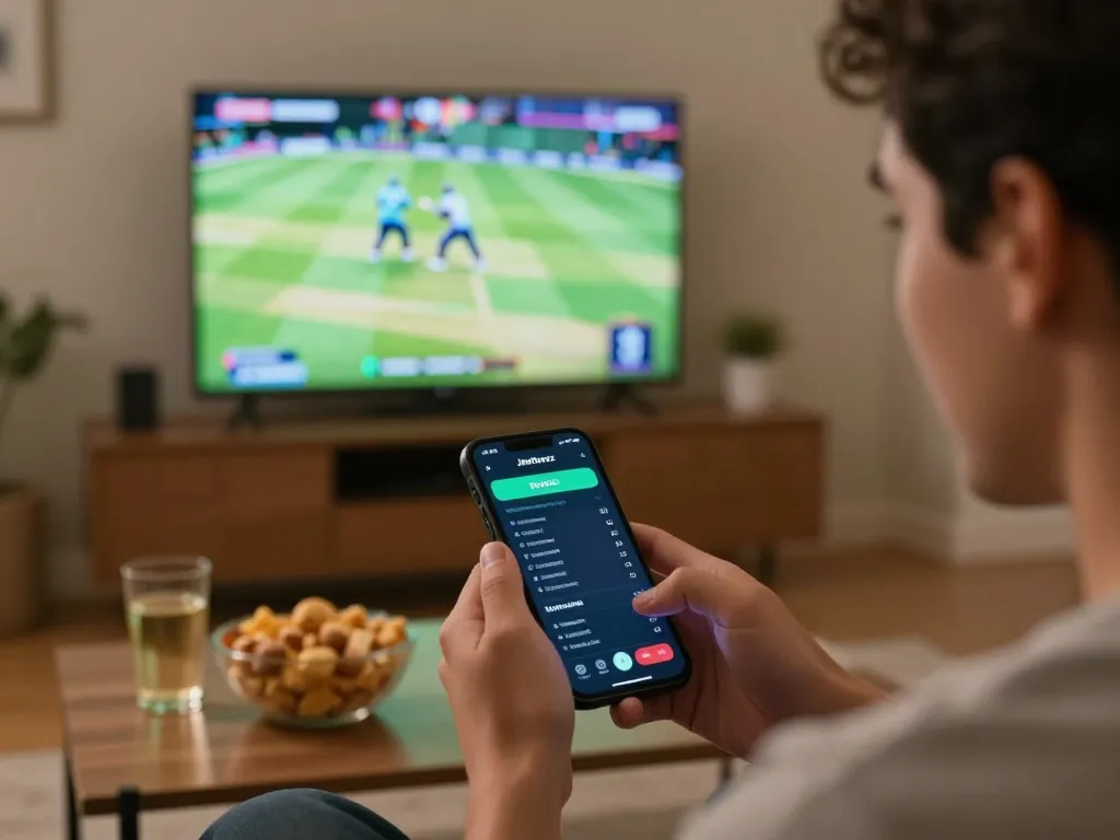 Engaging in sports betting on Jeetbuzz while watching a live cricket match