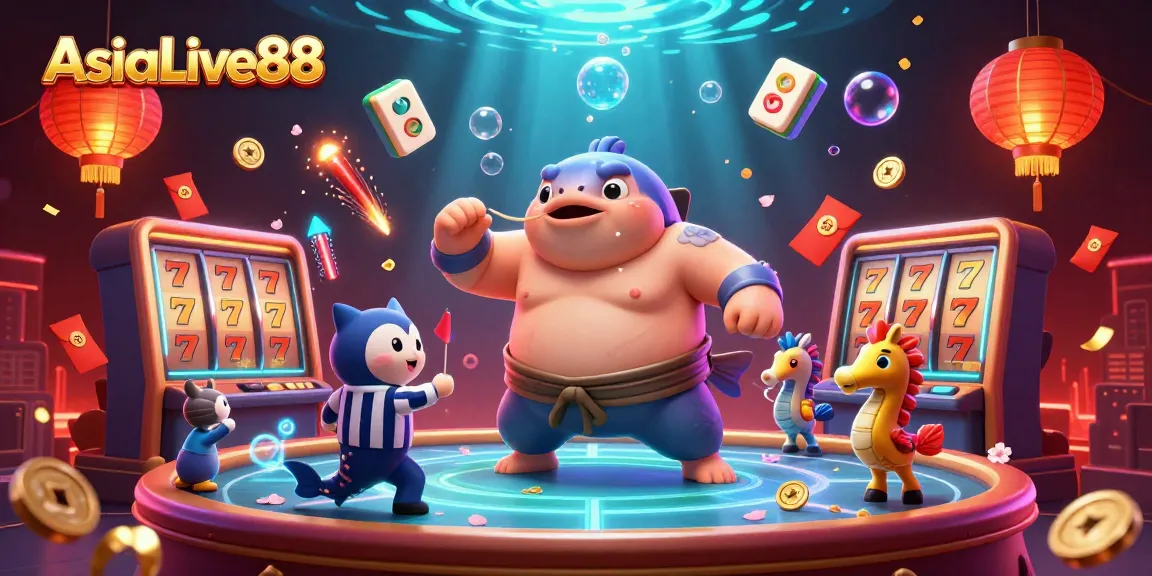 Spin the luck with AsiaLive88 in this vibrant underwater casino showdown.