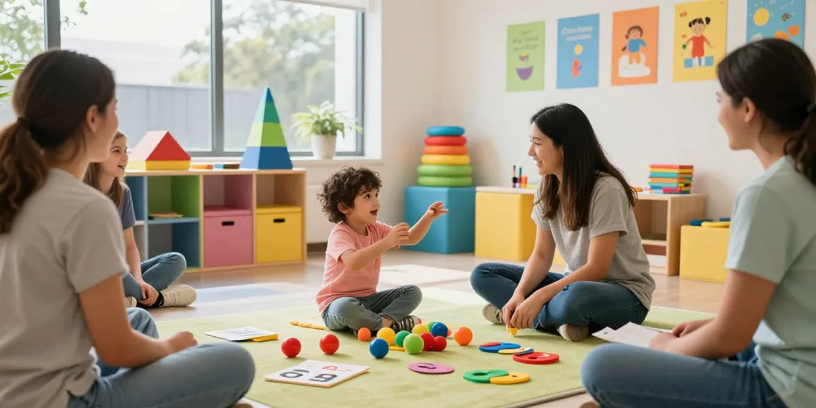 Interactive speech therapy for kids Sydney session with child and therapist engaged in playful learning