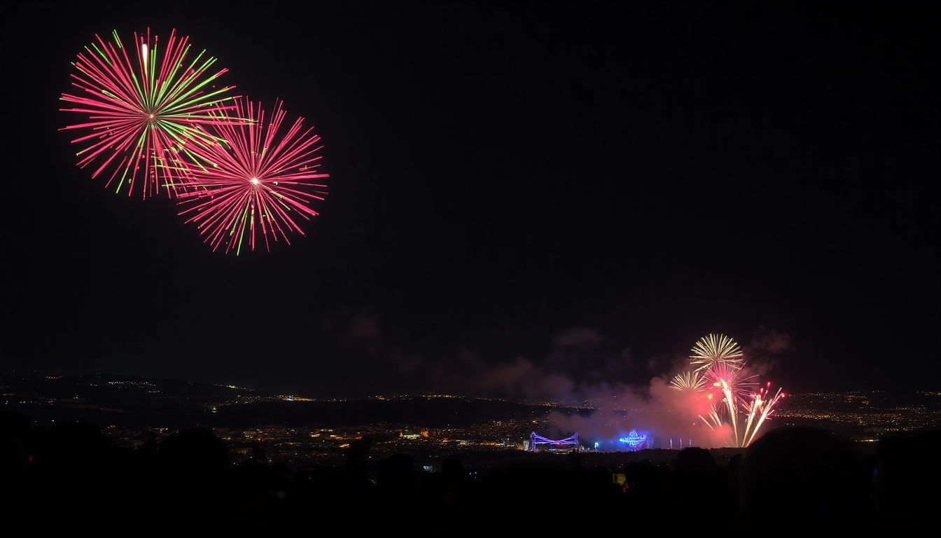 Witness the spectacular fireworks UK display illuminating the night sky with vibrant colors.