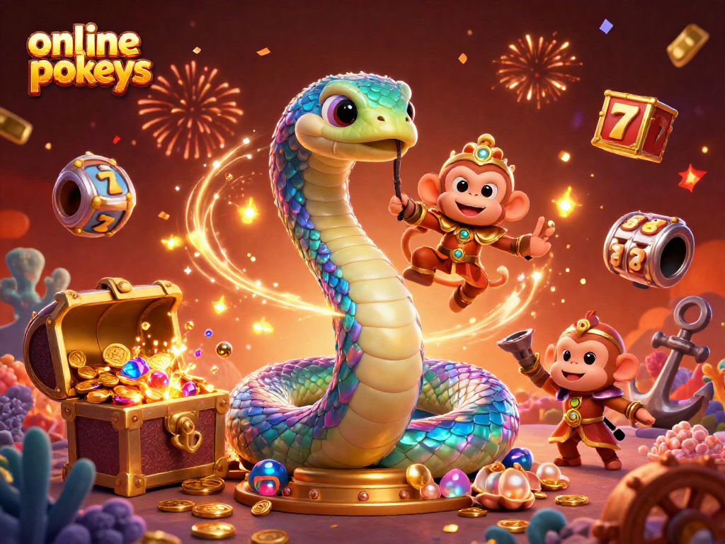 Experience the thrill of online pokies in this vibrant, magical casino scene featuring dynamic characters and game elements.