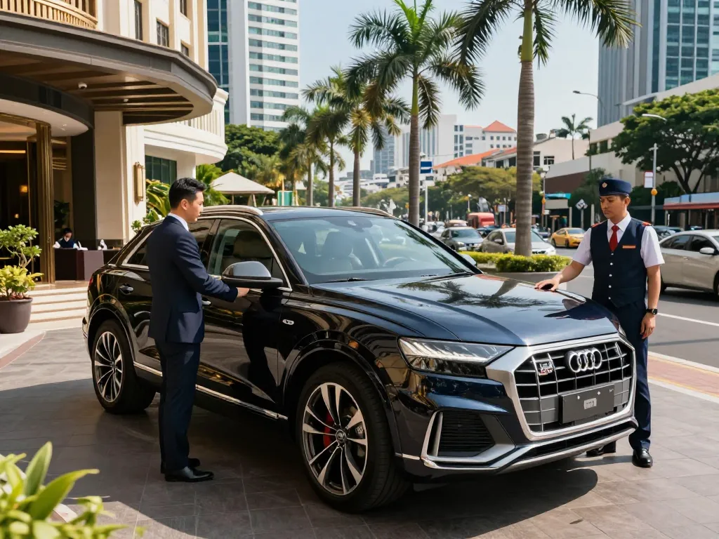Trải nghiệm sự sang trọng với cho thuê xe ô tô hạng sang như Audi Q8 phong cách tại Thành phố Hồ Chí Minh.