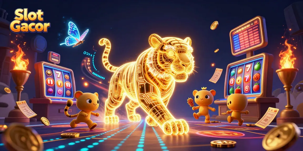 Experience the thrill of Slot Gacor with neon-tiger casino adventure and golden elements.