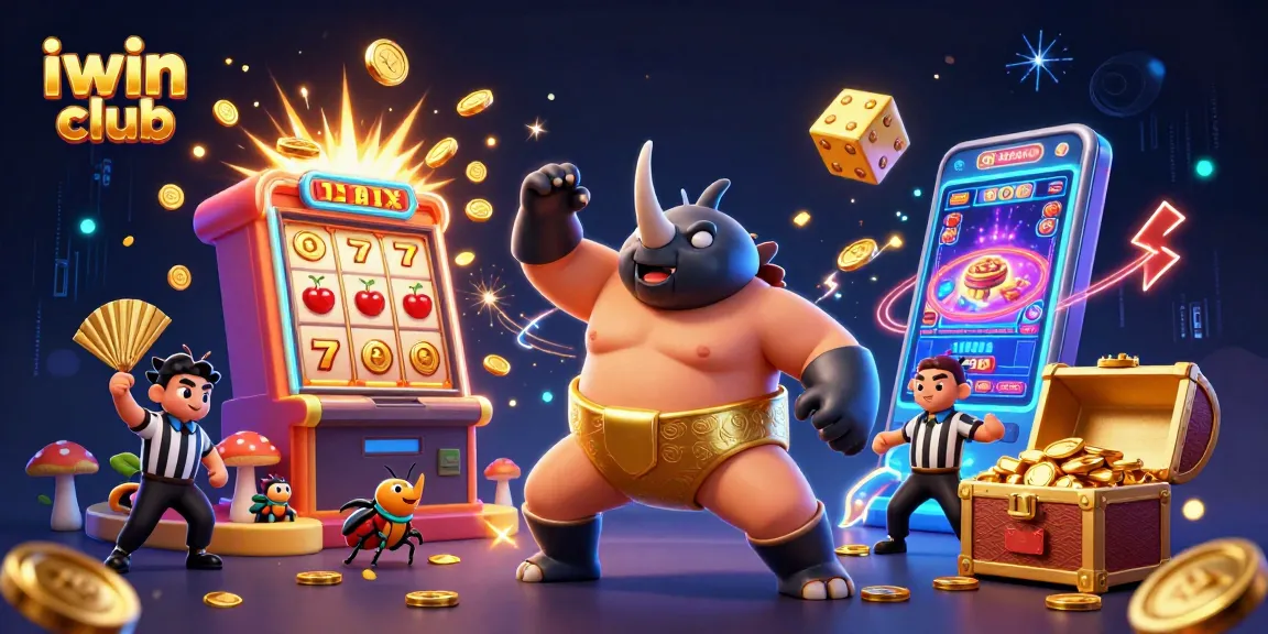 Experience thrilling gameplay at iwin club with vibrant slot machine action and colorful characters.
