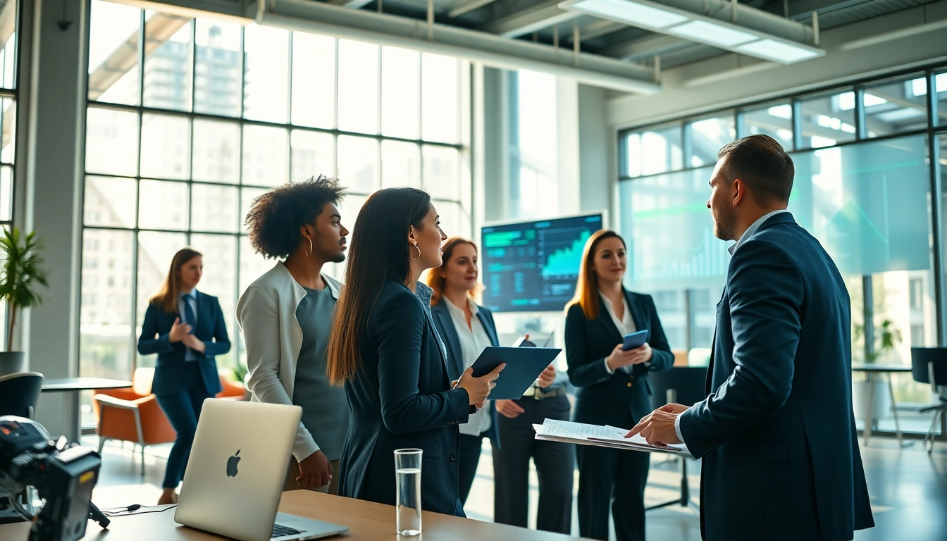 Besucher auf https://alvionz.de/ in einem modernen Büro, das Zusammenarbeit symbolisiert.