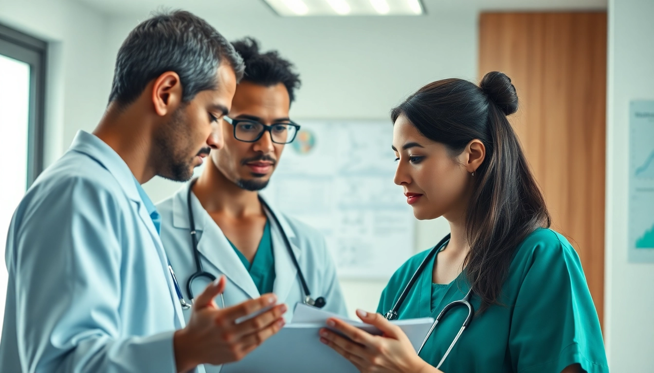 Promoting health through collaboration among medical professionals in a well-lit clinic setting.
