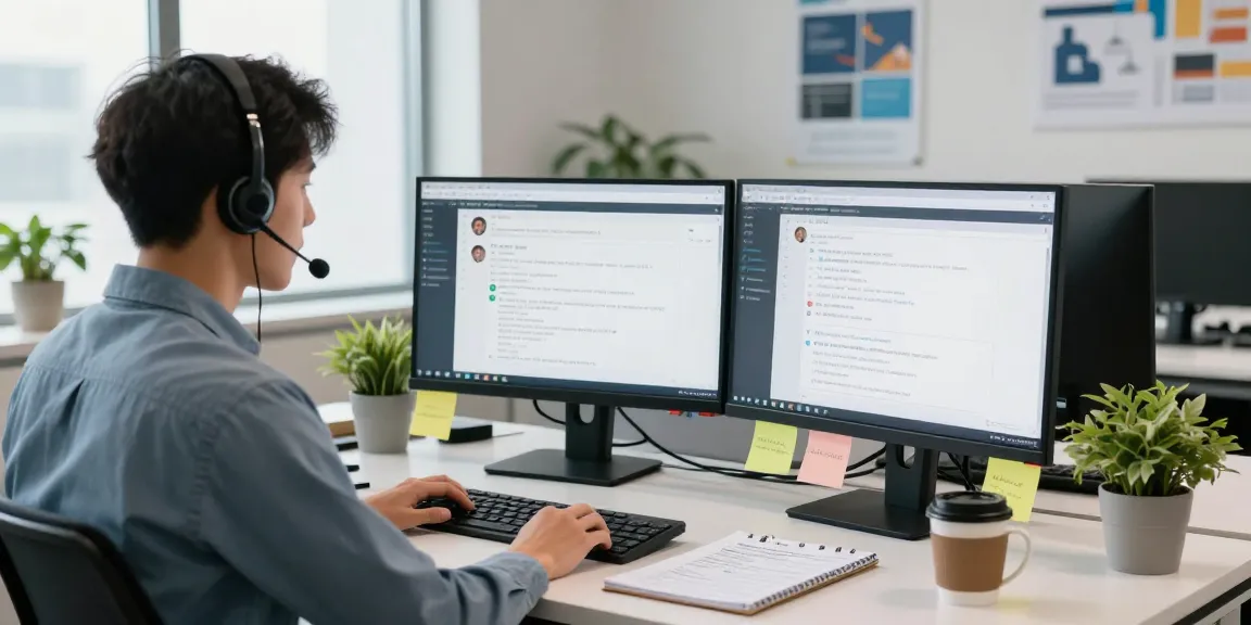 Professional tech support representative assisting with Telus-Technical-Support inquiries in a modern office setting.