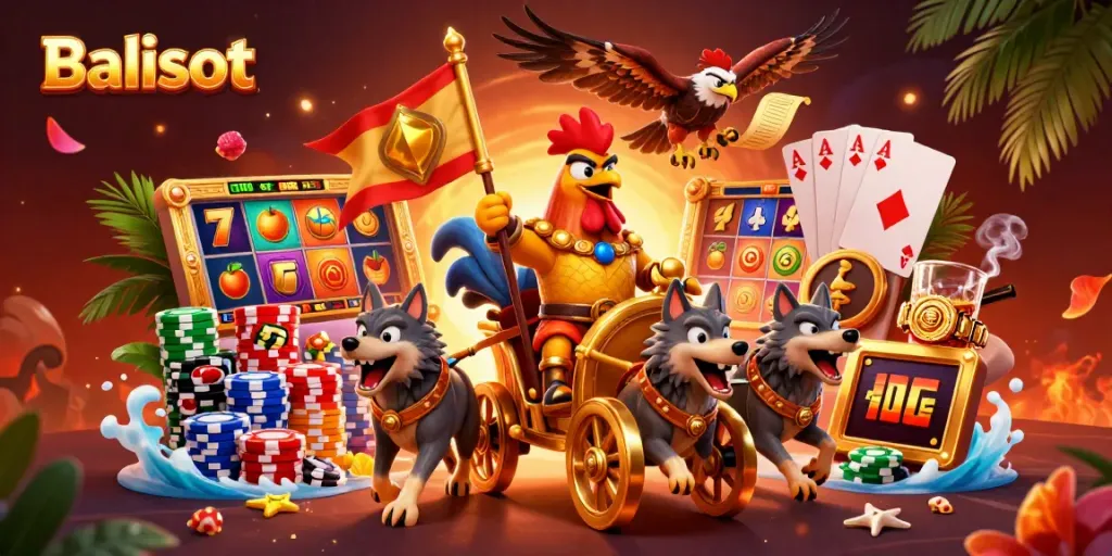 Experience thrilling wins with Balislot's stunning 3D casino scene featuring unique slot elements.