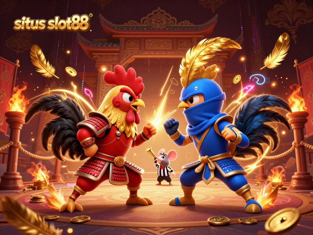 Experience situs slot88 with dynamic gameplay and exciting features in this vibrant casino illustration.