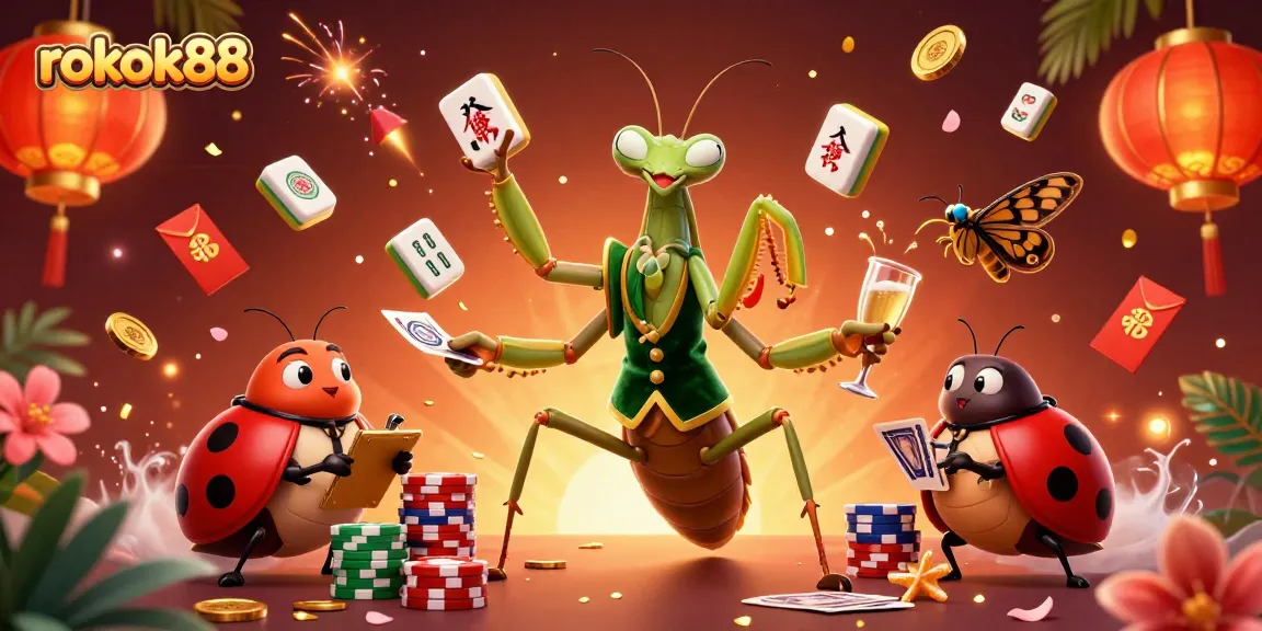 Experience thrilling moments with rokok88 as the mantis sharp deals cards, enhancing your gambling adventure.
