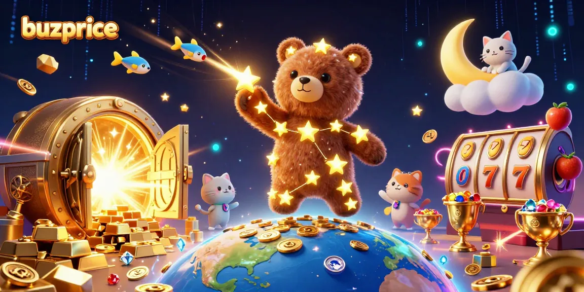 Experience the excitement of slots at buzprice, featuring golden treasures and cosmic characters.