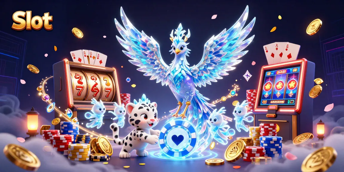 Spin to win at the Slot with vibrant characters and dazzling jackpots in a magical casino scene.