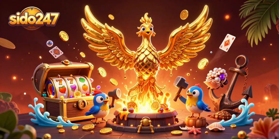 Experience the thrill of winning with SIDO247's rich casino gaming environment featuring golden phoenix and dynamic elements.
