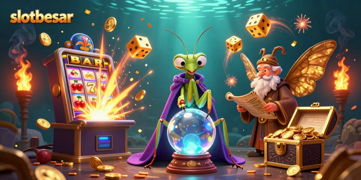 Experience slotbesar wins with a dynamic scene of mystical characters and vibrant casino elements.