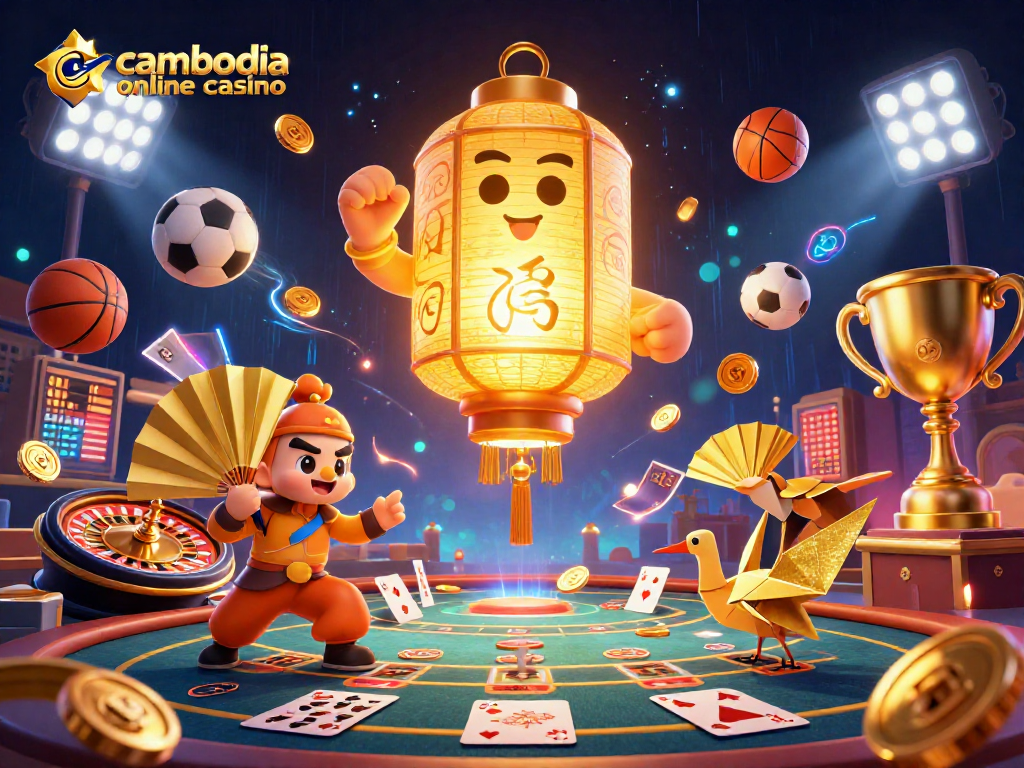 Experience thrilling gaming action at the cambodia online casino with vibrant illustrations and dynamic game elements.