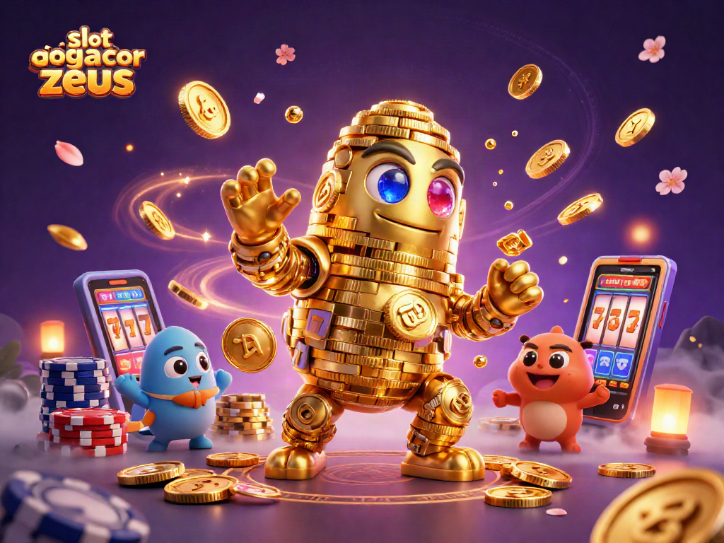 Play slot gacor zeus with an enchanting golem and vibrant casino elements.