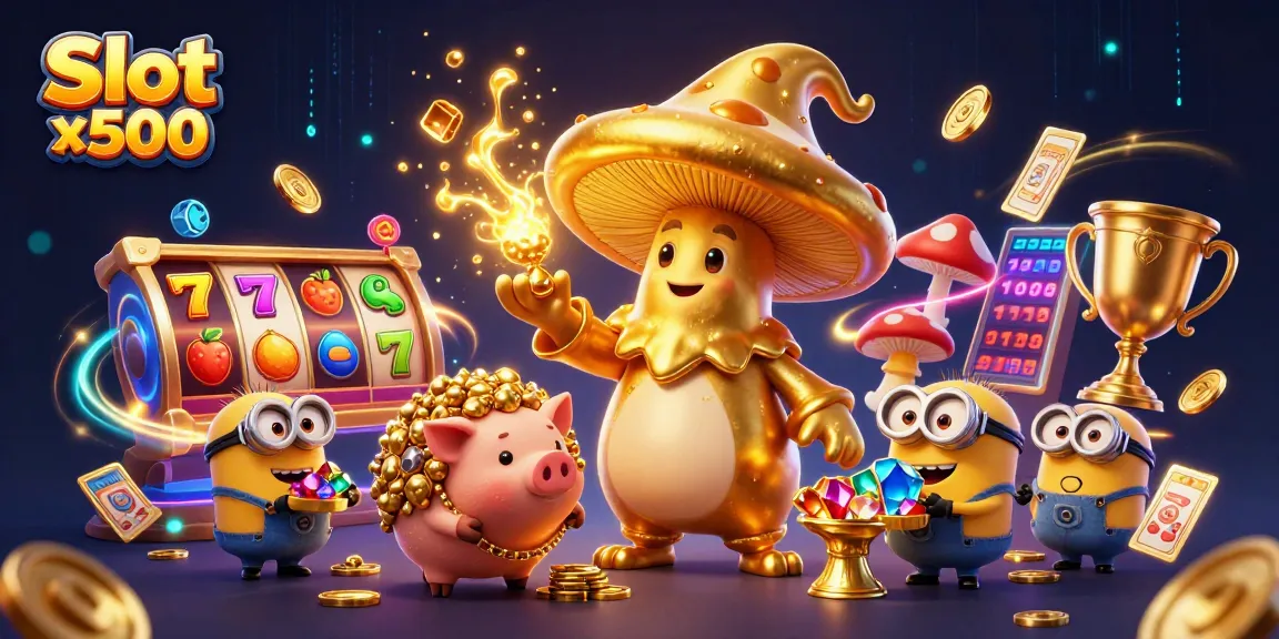Engage with Slot x500 action featuring a wizard, treasure, and slot elements in a dynamic casino scene.