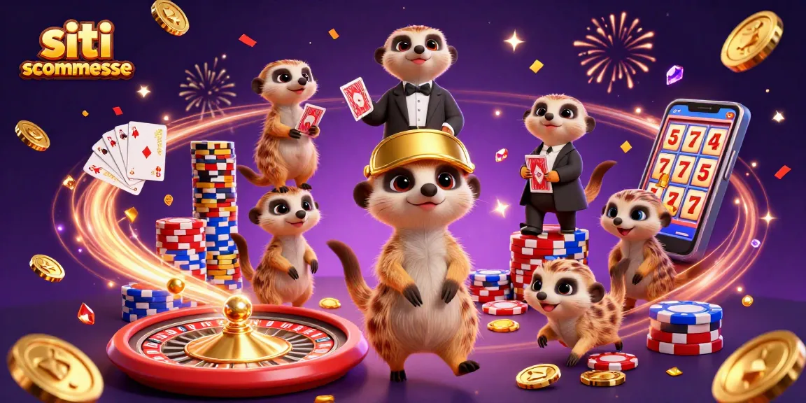 Scopri i siti scommesse con i nostri divertenti suricati che gestiscono un casinò vivace e dinamico.