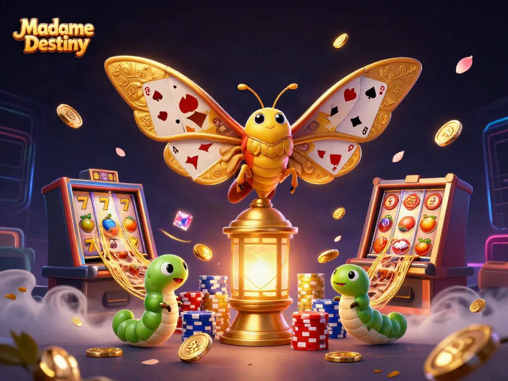 Engage in Madame Destiny slot excitement with dynamic 3D elements and vibrant casino visuals.