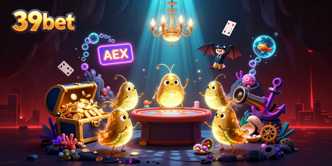 Join the excitement at 39bet's dazzling casino lit by glowing glowworms and a bat dealer.