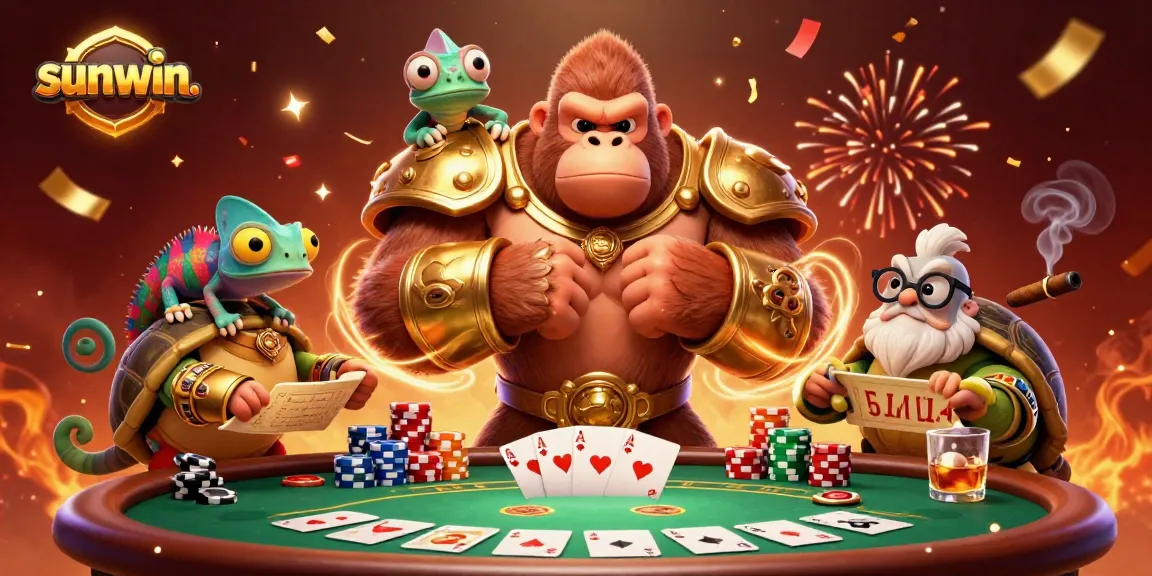 Experience the excitement of sunwin. with powerful characters in a dynamic casino scene full of vibrant action.