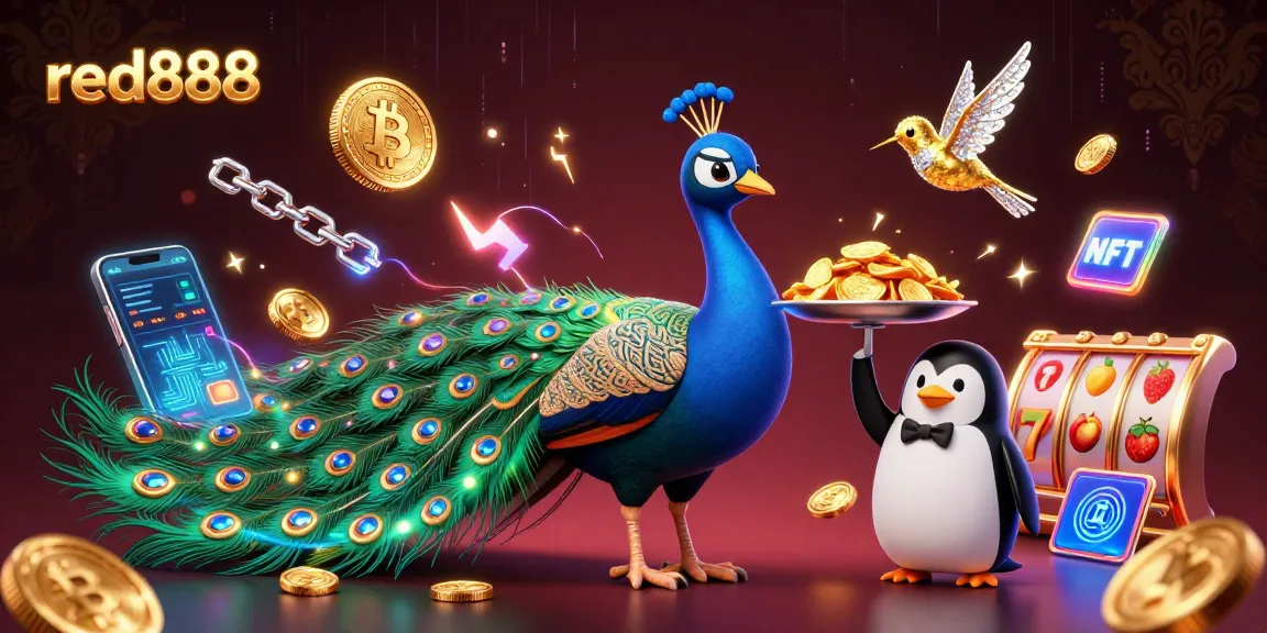 Engage in exciting gameplay at red888 with vibrant casino characters and cryptocurrency elements.