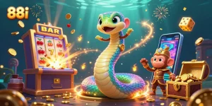 88i players enjoy vibrant 3D casino elements including a rainbow serpent and jackpot thrills.