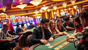 Karirtoto saat pemain bersenang-senang di meja blackjack dengan dealer.